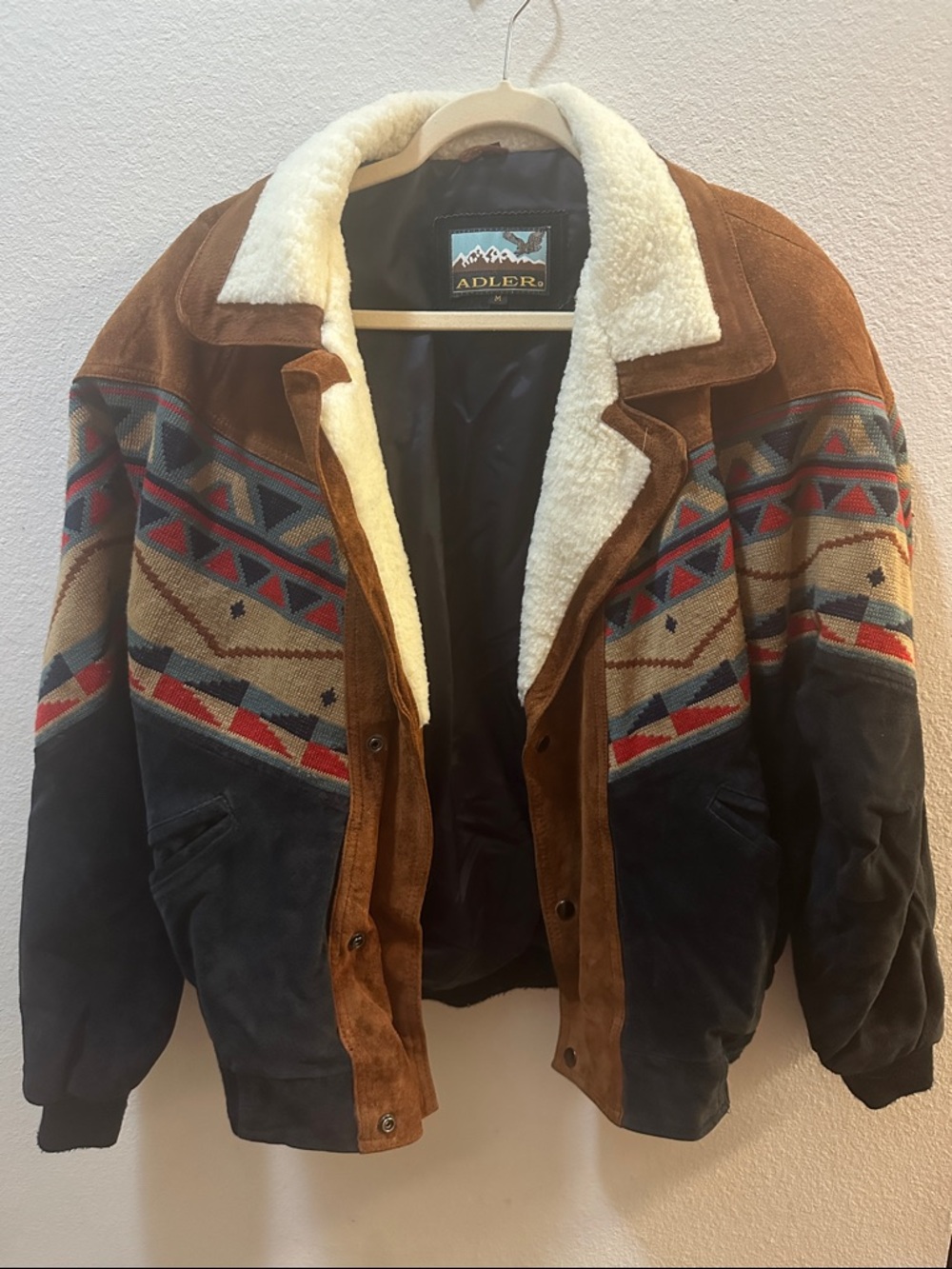 Genuine suede vintage western Aztec jacket
